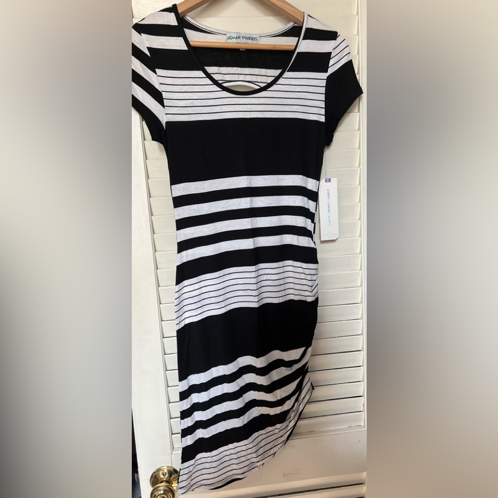 NWT Almost Famous dress bodycon side rouching